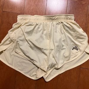 Tracksmith twilight split shorts, color straw, size XS
